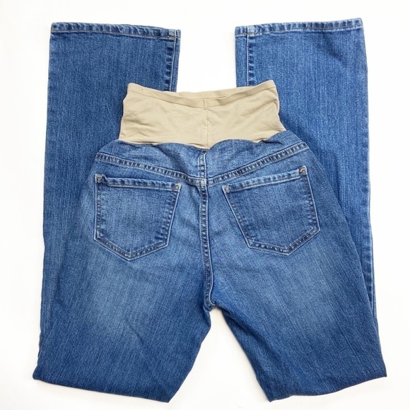 Old Navy Maternity Boot Cut Smooth Full Panel Medium Wash Comfy Maternity Jeans - Picture 1 of 14